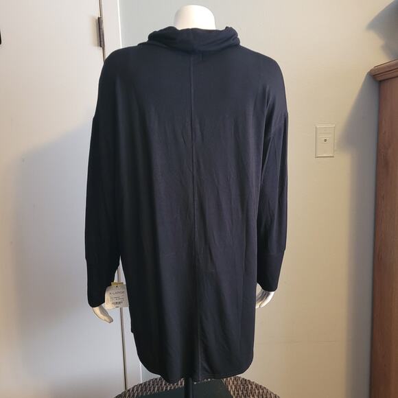 NWT Liz Claiborne Weekend Womens XL Black Liquid Knit Slinky Cowl Neck Tunic Top - Picture 3 of 11